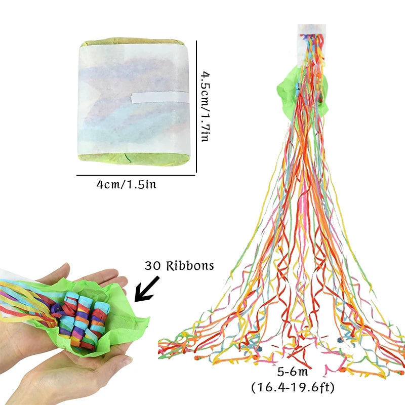 Serpentinas pacote com 5 serpentinas sem bagunça, serpentinas coloridas românticas