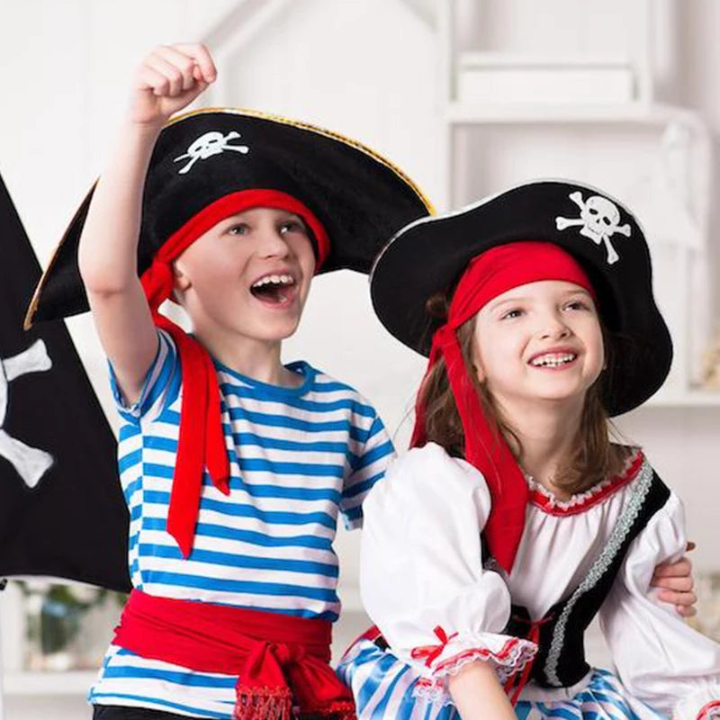Kit Festa Temática de Piratas Incluir Faixa de Feliz Aniversário Toalha de Mesa