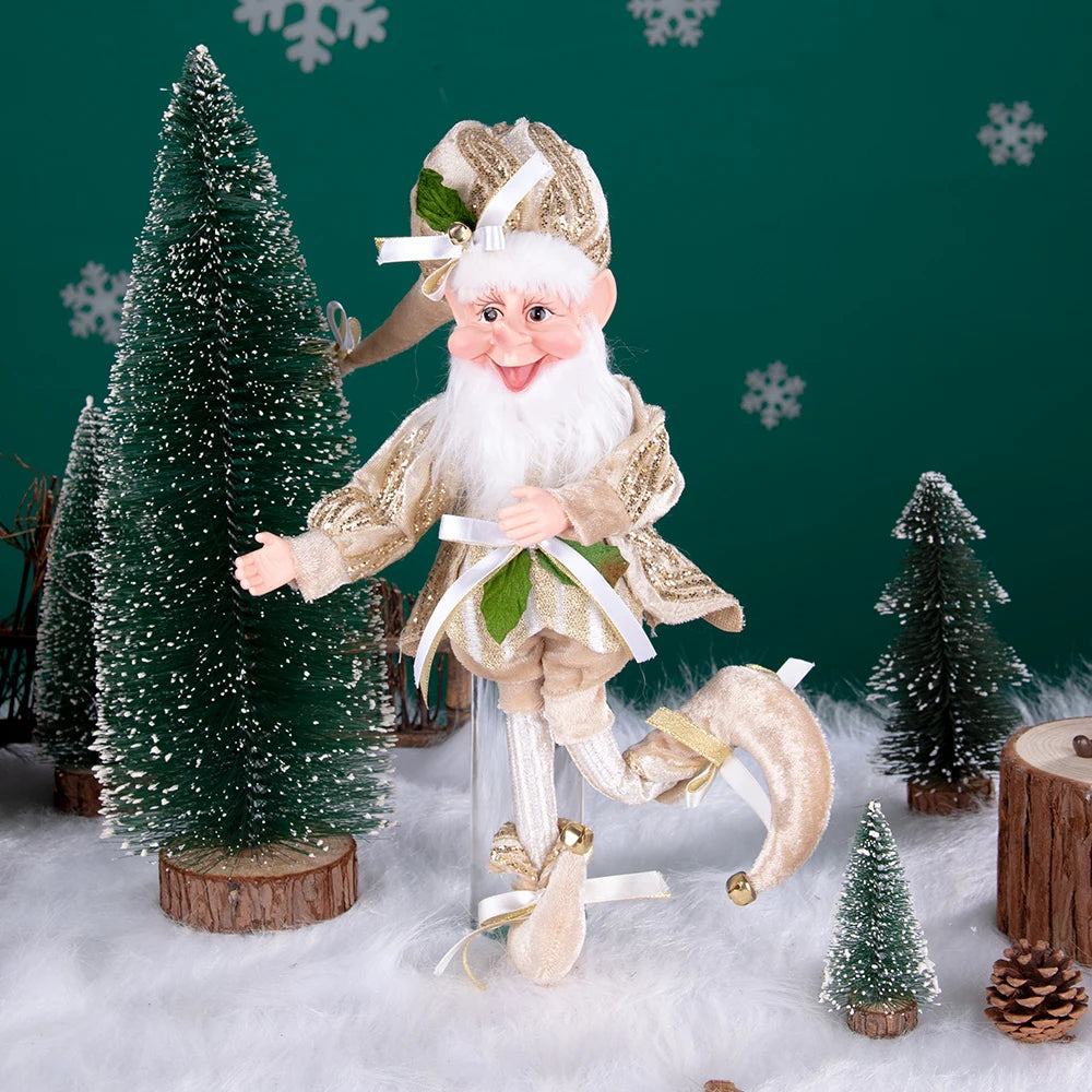 Enfeite Elfo Verde e Vermelho 45cm e 55cm Merita, Personagens Natalinos para Decoração