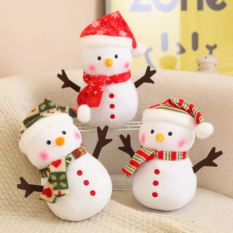 Boneco Natal Boneco De Neve Enfeite Tecido 25cm e Boneco Neve para Árvore de Natal