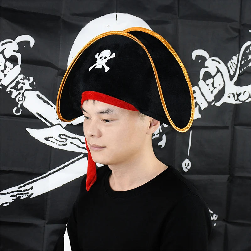 Kit Festa Temática de Piratas Incluir Faixa de Feliz Aniversário Toalha de Mesa