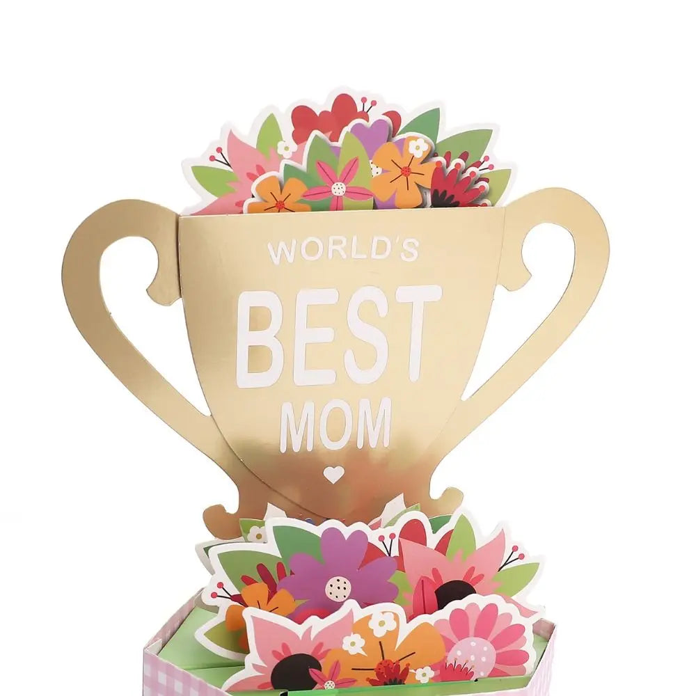 Cartão Pop Up 3D da Filha Cartões Feliz Dia das Mães para Melhor Mãe Cartão 3D Envelope