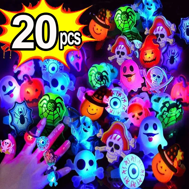 Anéis Halloween Luminosos 10 Peças de Anéis e Halloween Luminosos Led Creative