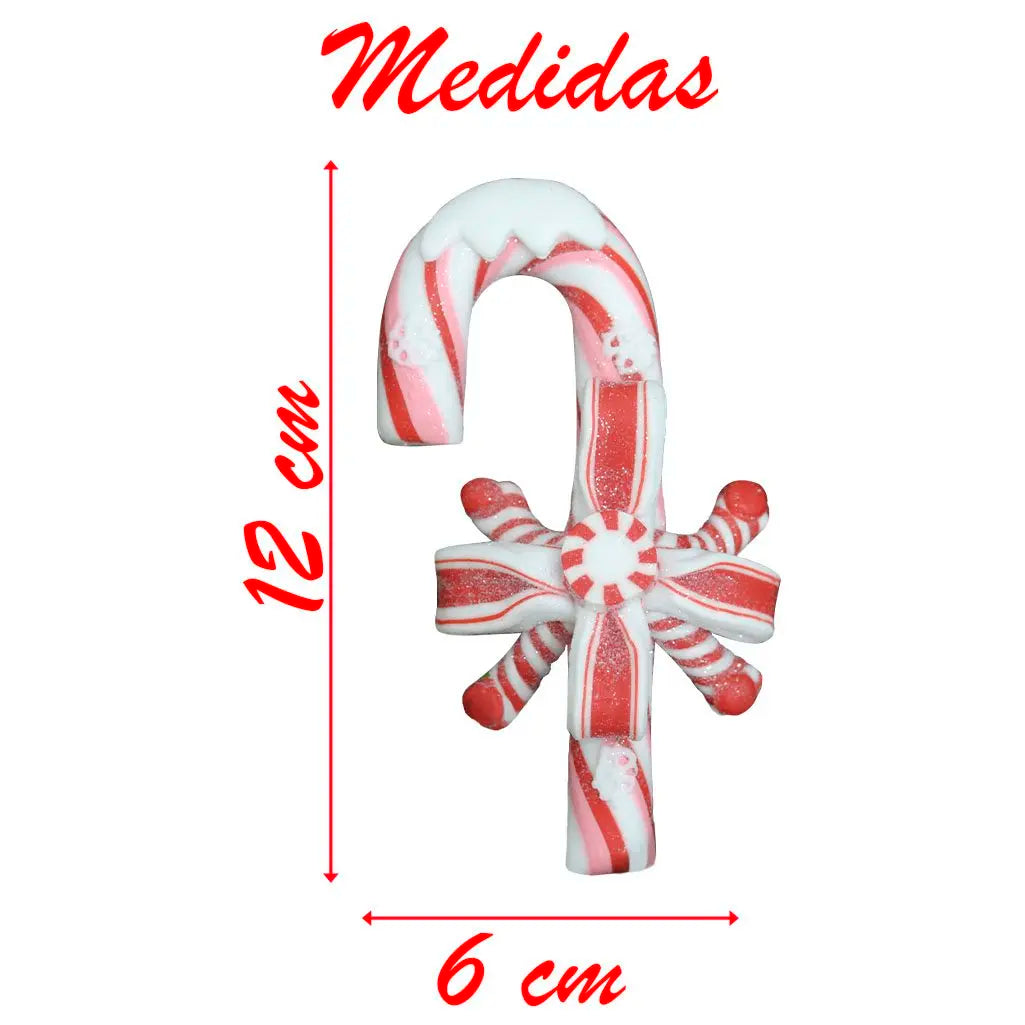 Bengala de Natal Decorativa Kit 1 Enfeite Pendente para Árvore de Natal Doce Bengala 12cm