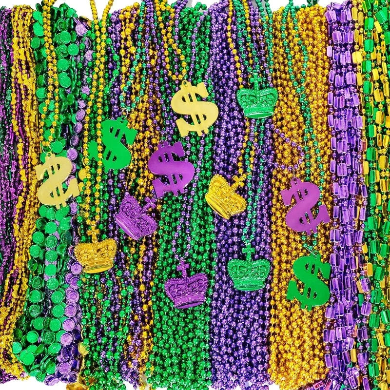 Colares de Miçangas Metálicas do Carnavalesco (Carnaval), usados festas, Desfiles e Fantasias nas Cores Roxo