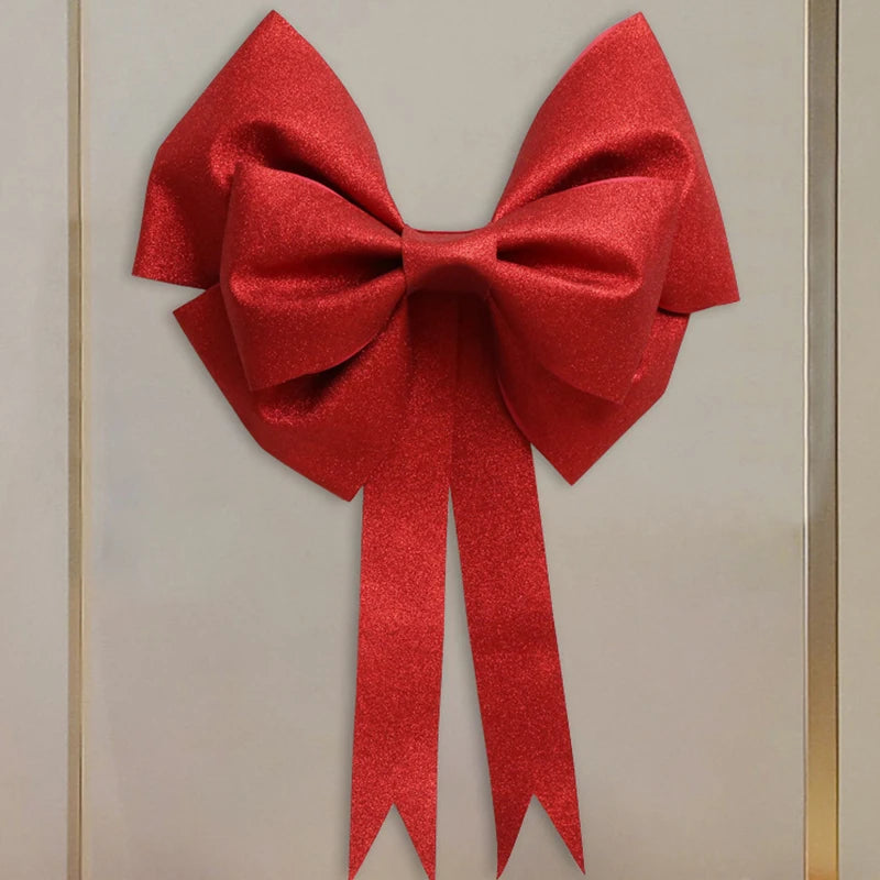 Laço Grande Natal Luxo Glitter 30/50/75cm Para Decoração - Cor Vermelho