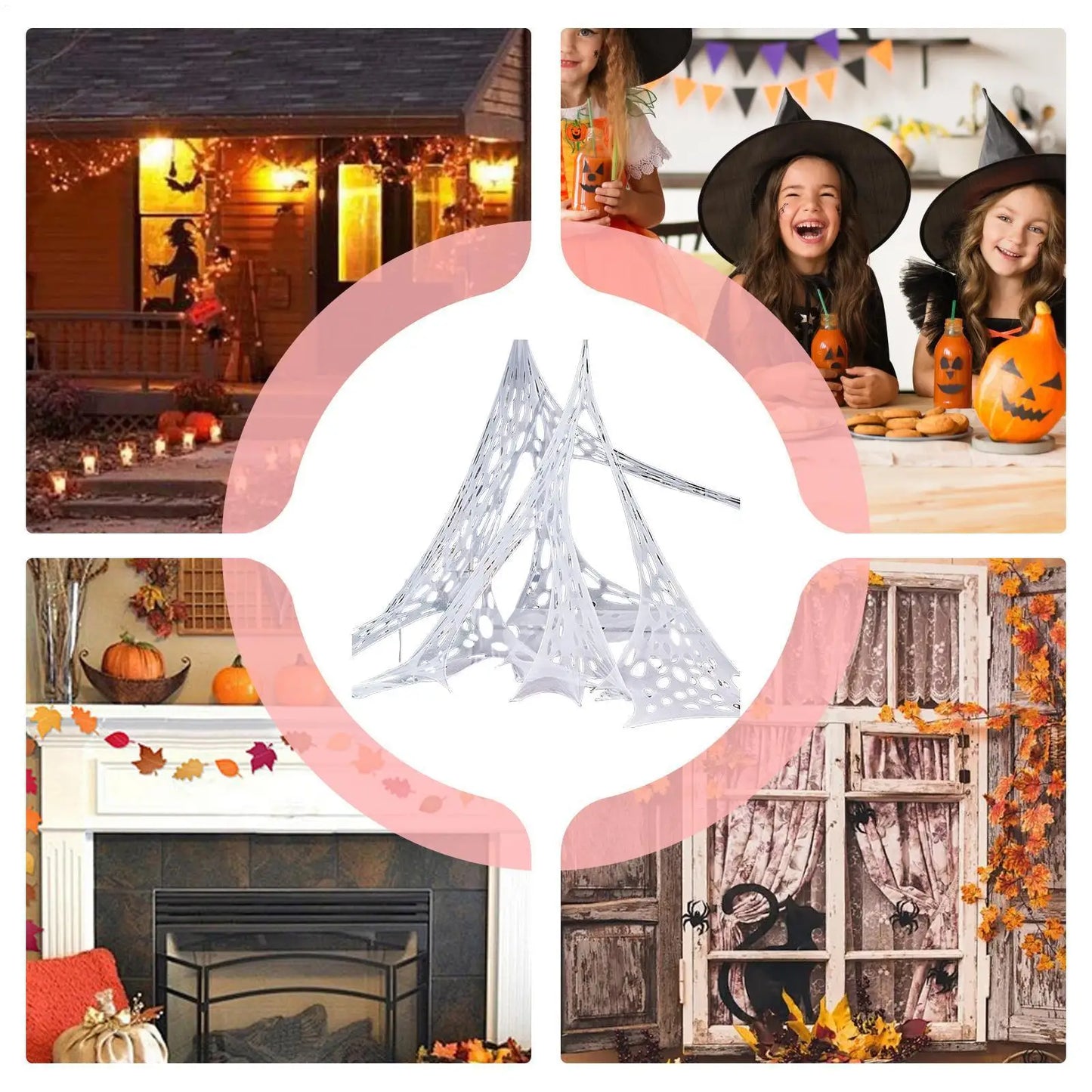 Decoração de Halloween em teia de aranha e Halloween em teia de aranha
