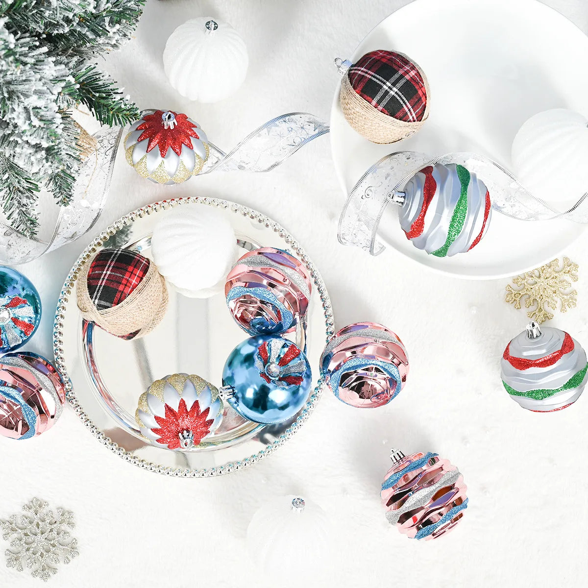 Enfeites de bolas de Natal de 8,5 cm – 16 peças de bolas de plástico para árvore de Natal