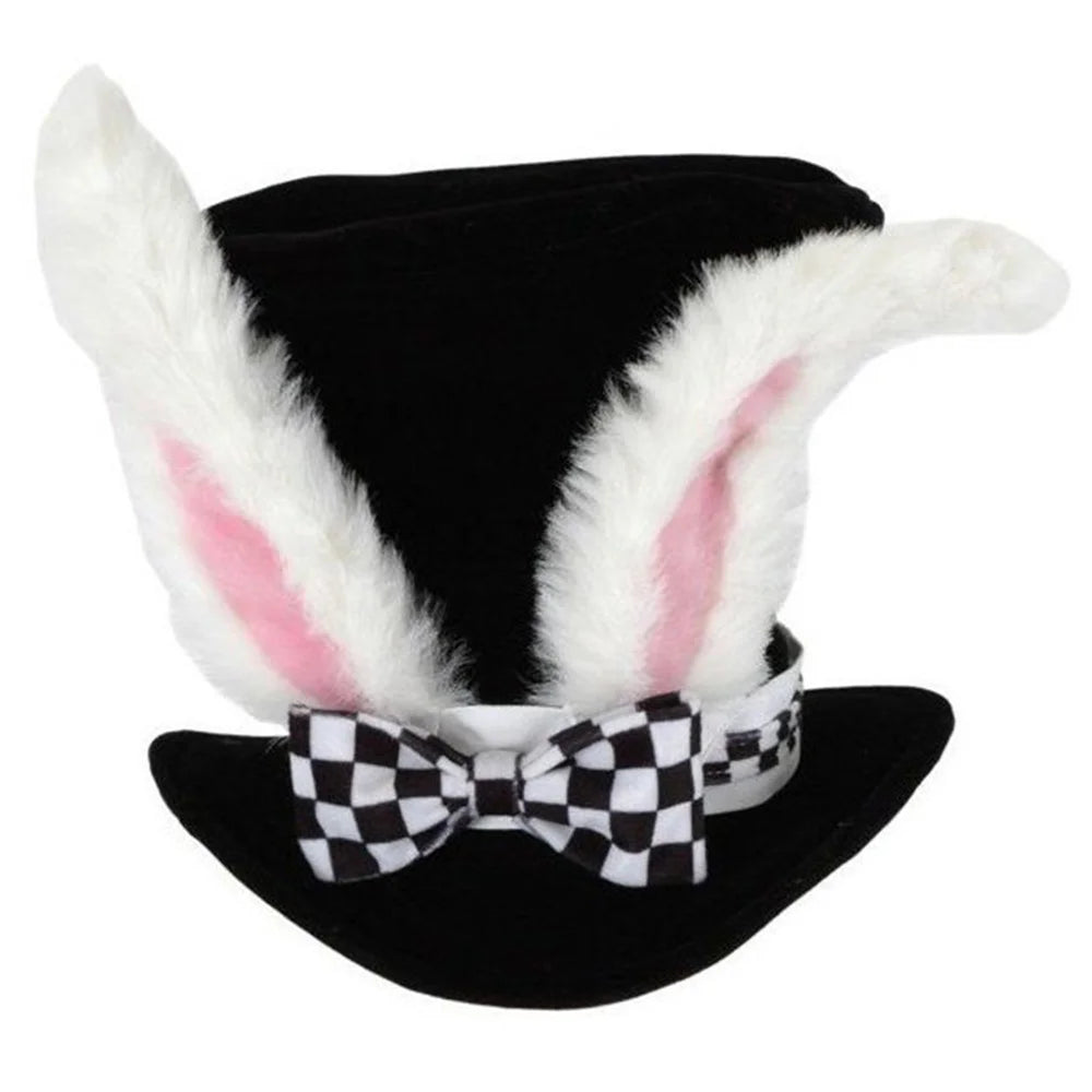 Chapéu Coelho Branco Fantasia Rosa Chapéu de Pelúcia de Coelhinho da Páscoa, chapéu