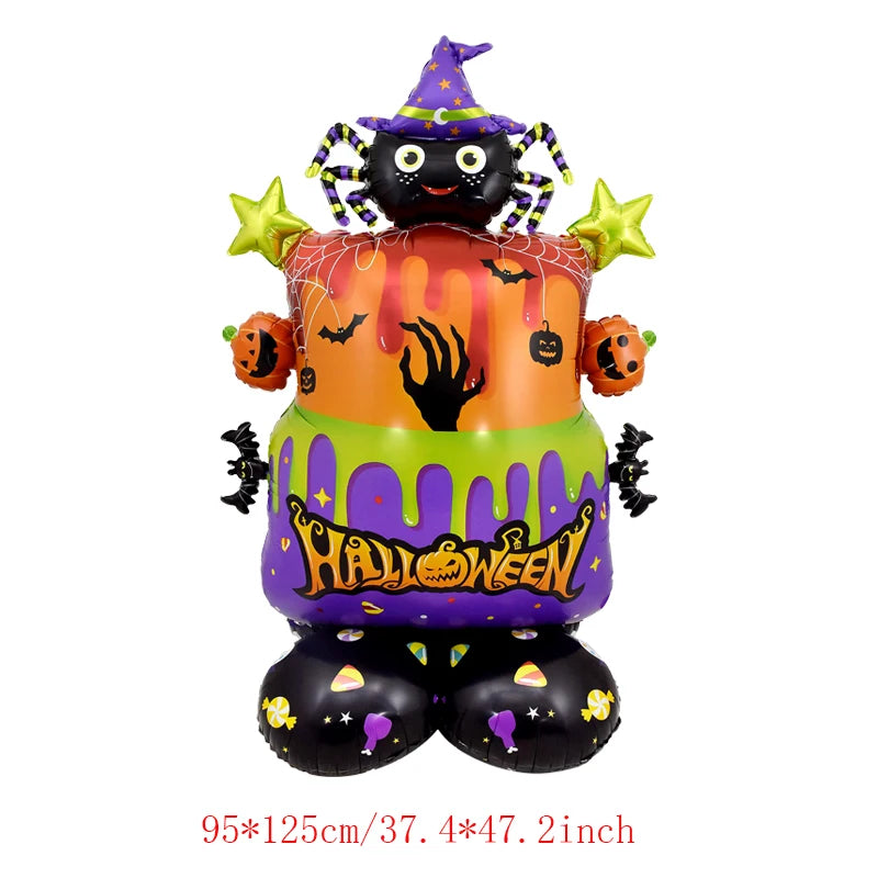 1 Balões de Halloween, 52" enormes, árvore fantasma, abóbora, bruxa, morcego, aranha