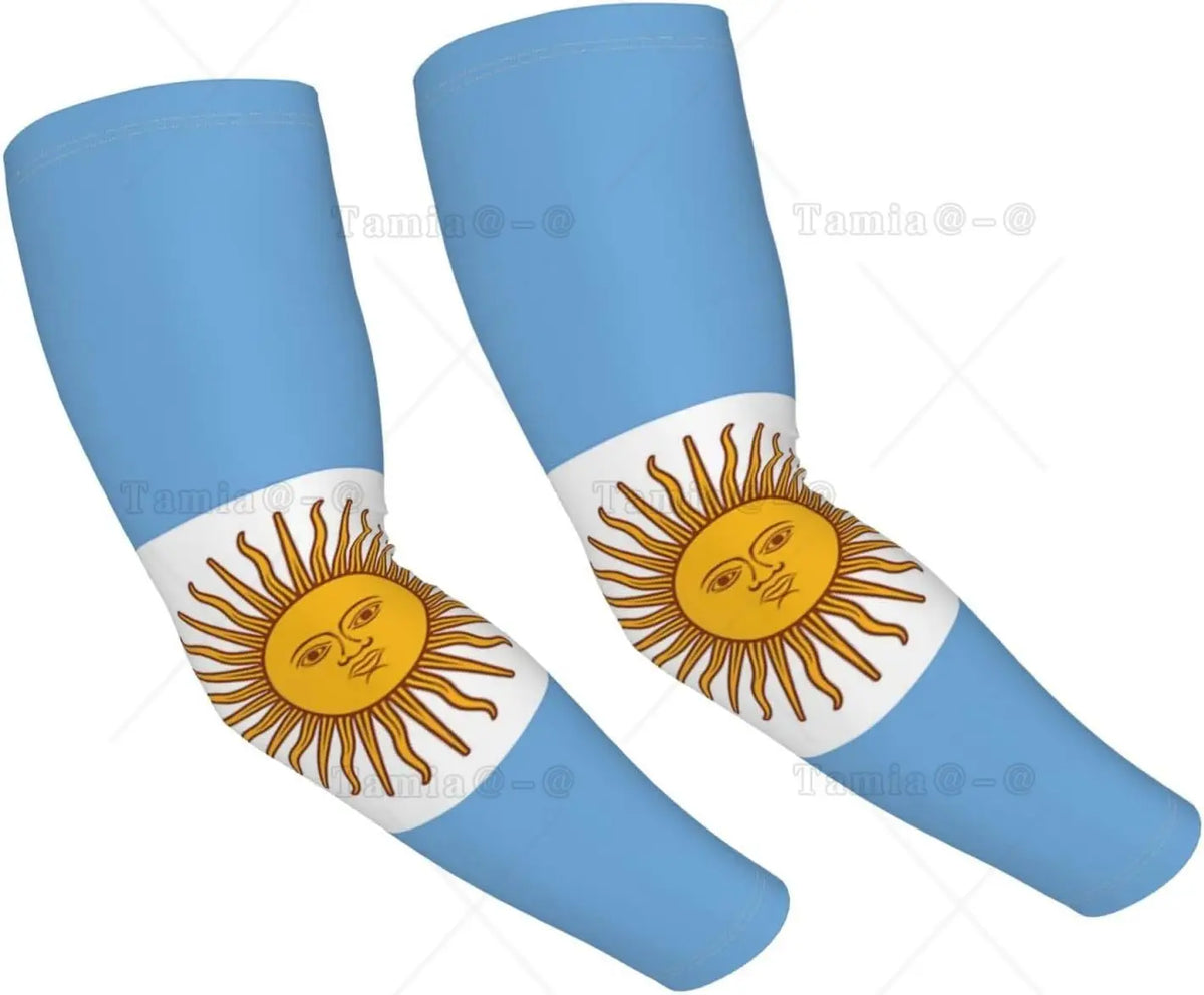Mangas refrescantes com a bandeira da Brasil, proteção solar, homens e mulheres, ideais