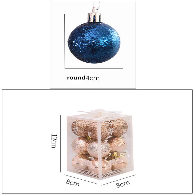 Bola de Natal 12 bolas de Natal Festivas Lindos Ornamentos de Plástico para Decoração