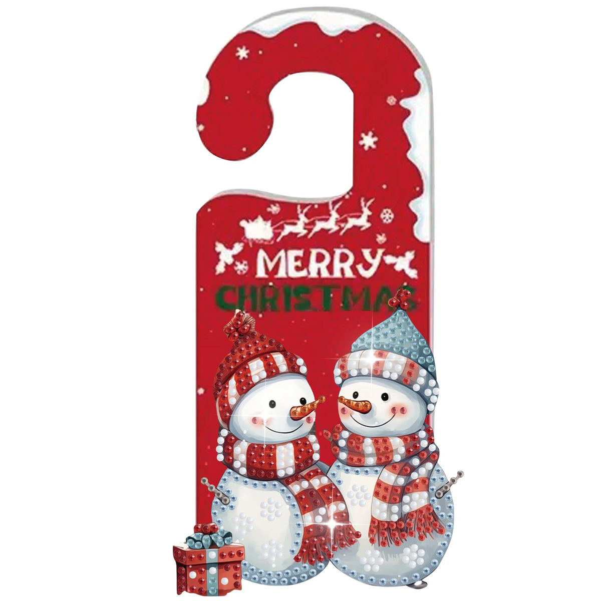 Placa Decorativa Acrílico Presente Natal 1 Peça/Conjunto Suporte para Pingente com Pedra