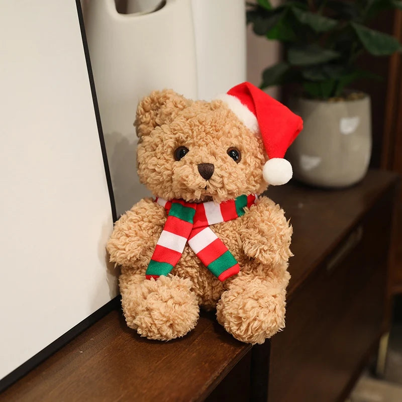 Urso de Pelúcia de Natal com Chapéu Presente de Natal para Pelúcia, Urso de Pelúcia
