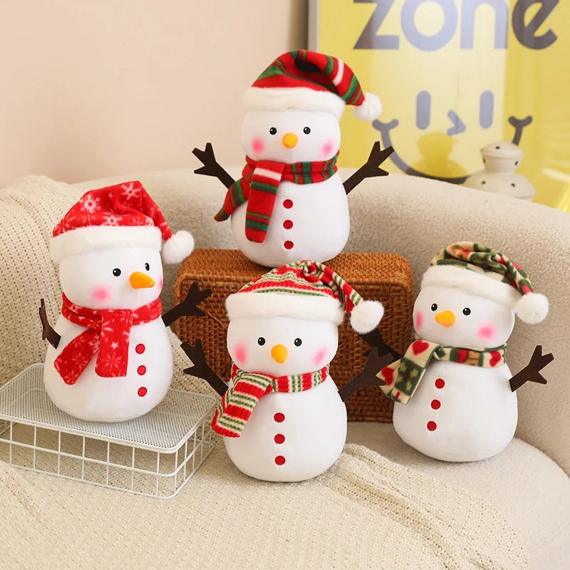 Boneco Natal Boneco De Neve Enfeite Tecido 25cm e Boneco Neve para Árvore de Natal