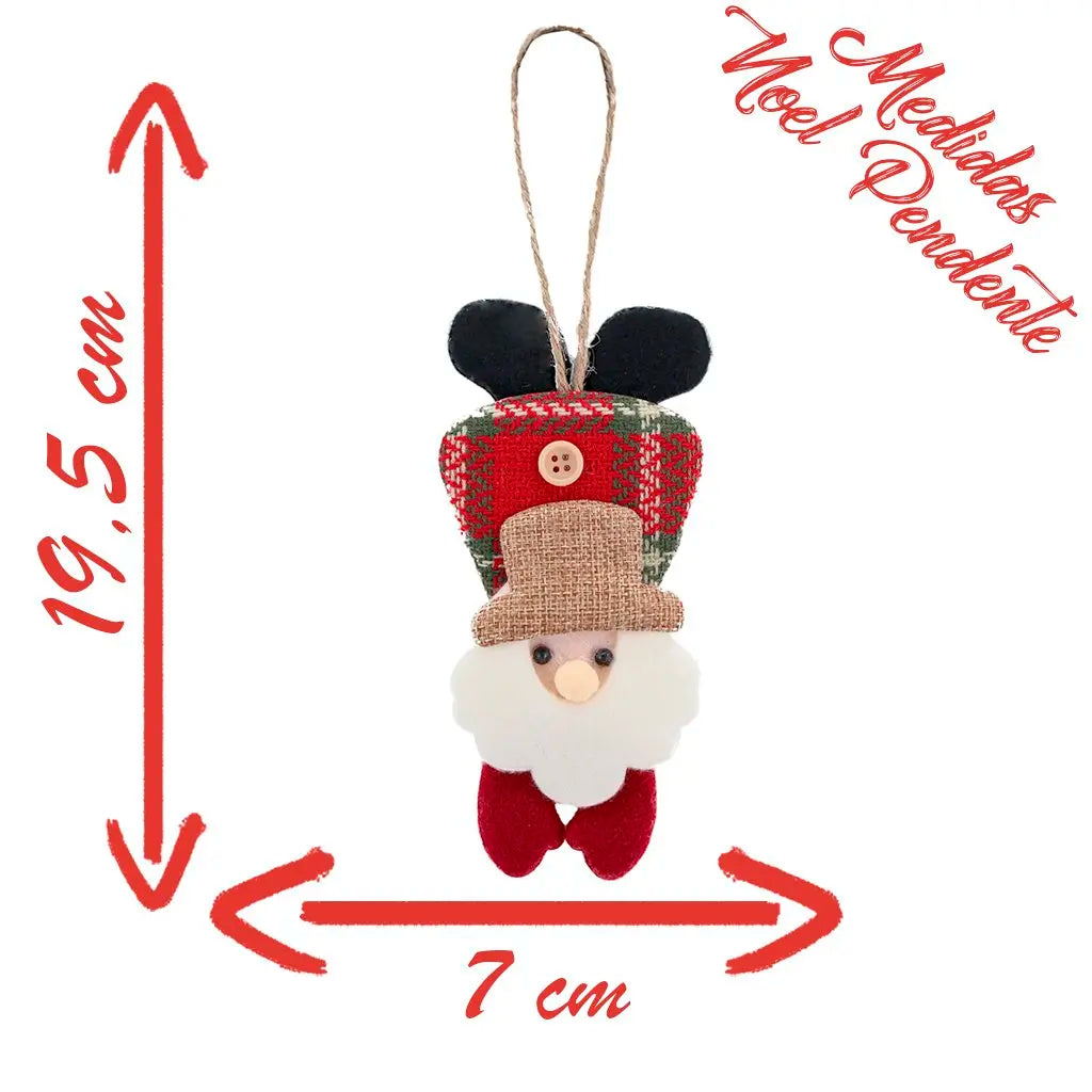Enfeite Árvore Natal Pendente Papai Noel 1 Peça 19,5cm Pingente Enfeite Papai Noel
