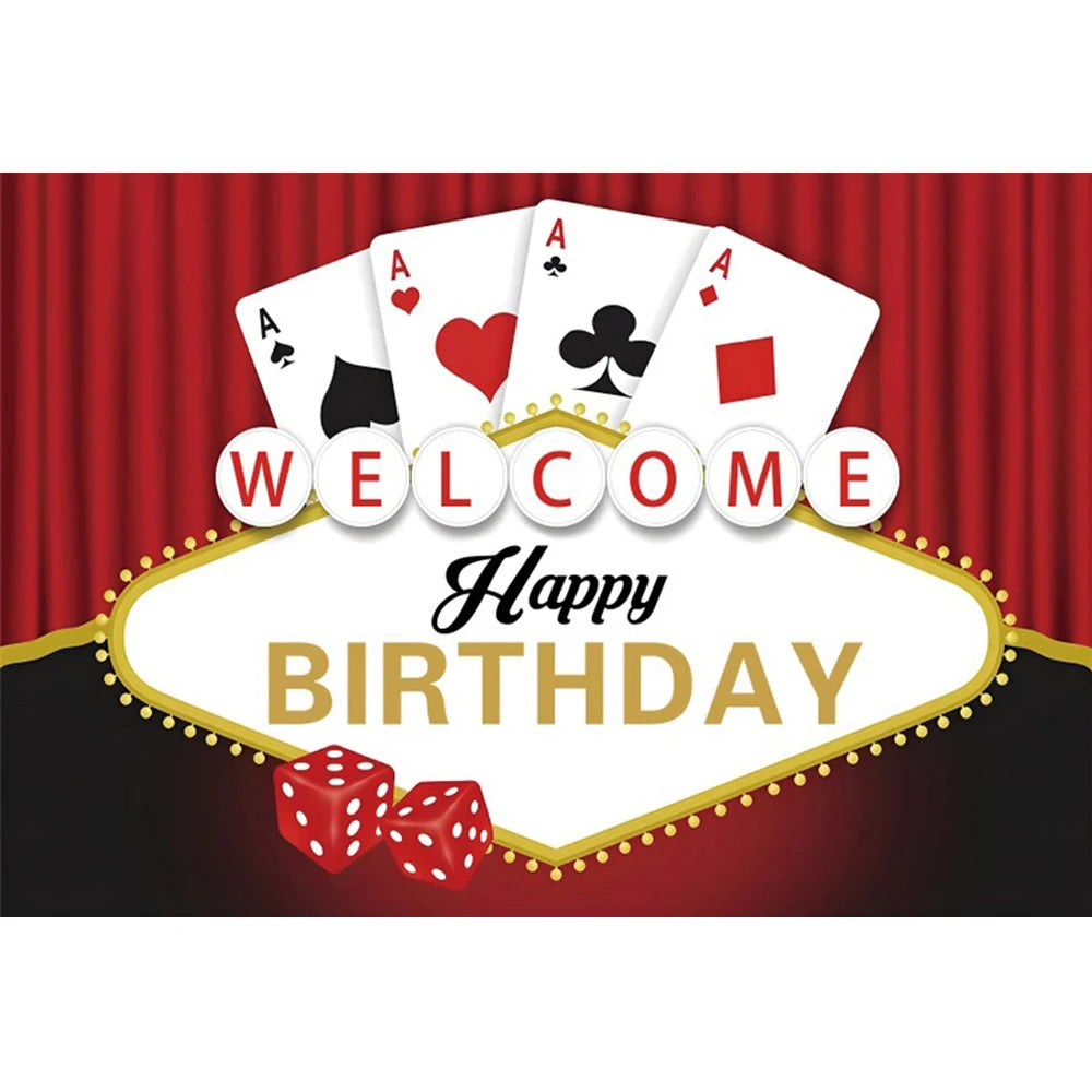 Cenário de aniversário de cassino Las Vegas Casino Noite Tema de Aniversário Decorações
