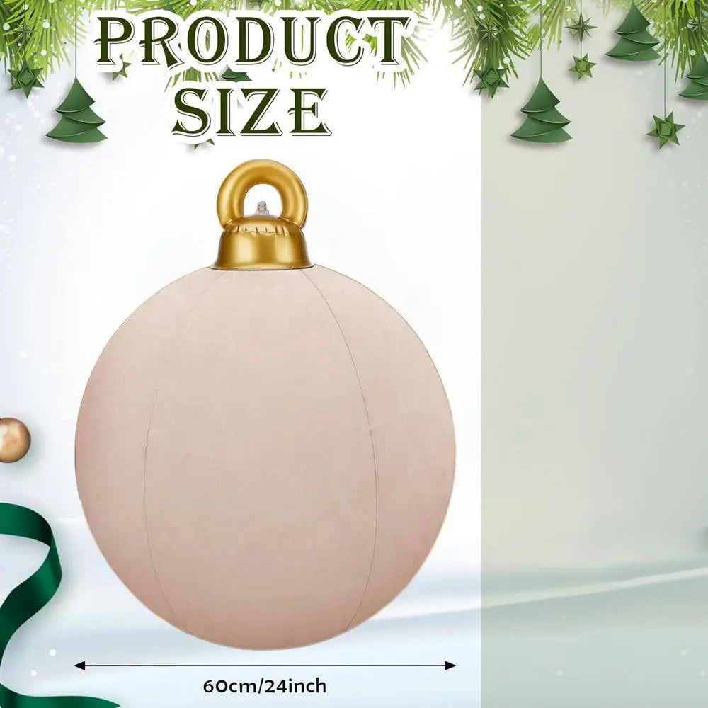 Bola de Natal Inflável Gigante de 60cm com Acabamento Aveludado, Bola Inflável Shoppings