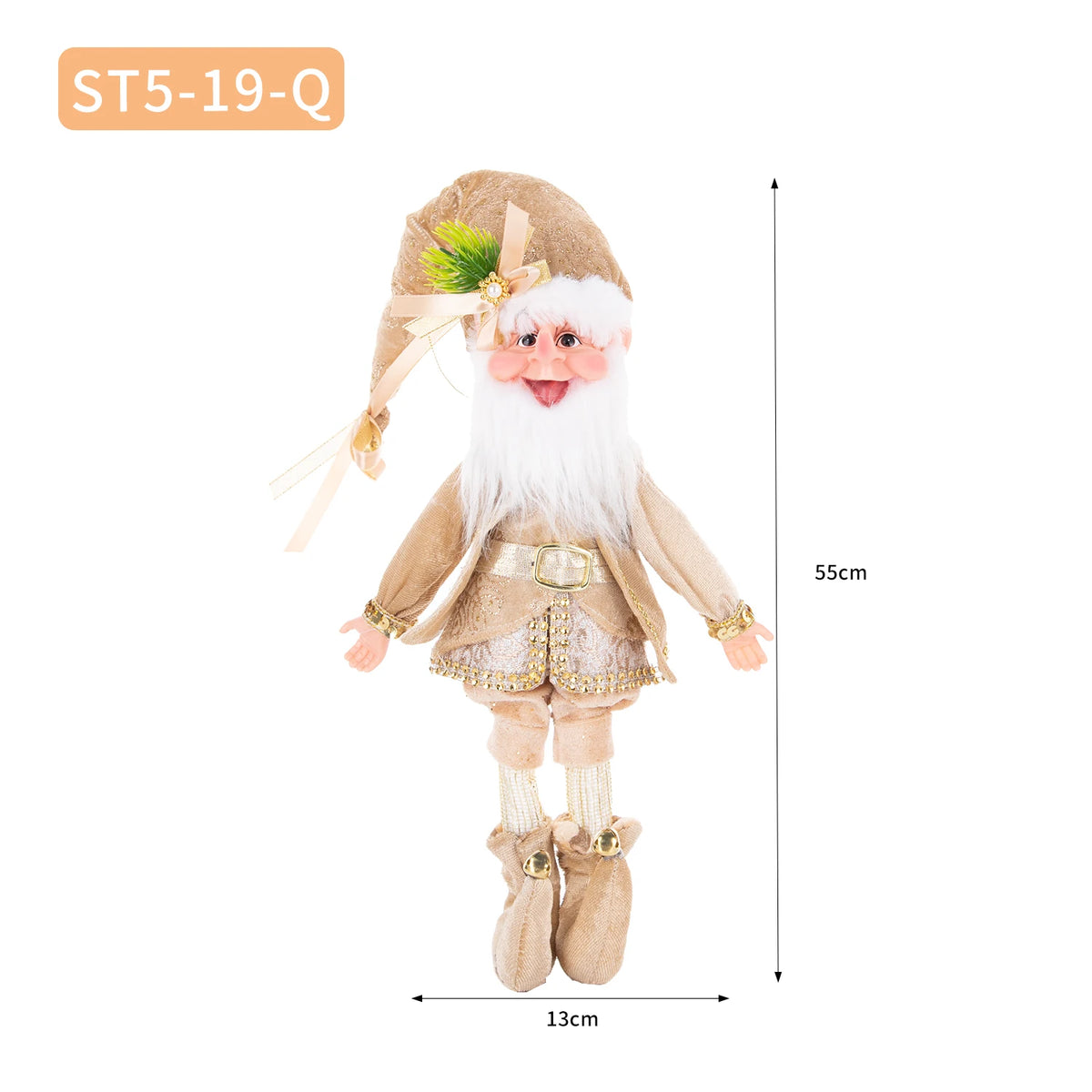 Enfeite Elfo Verde e Vermelho 45cm e 55cm Merita, Personagens Natalinos para Decoração
