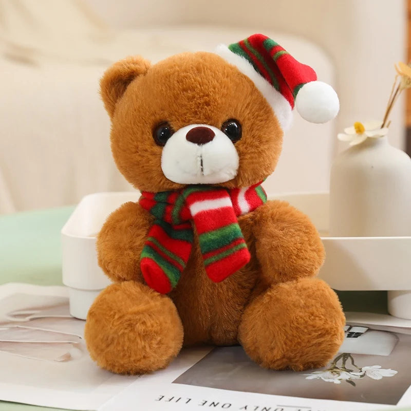 Urso de Pelúcia de Natal com Chapéu Presente de Natal para Pelúcia, Urso de Pelúcia