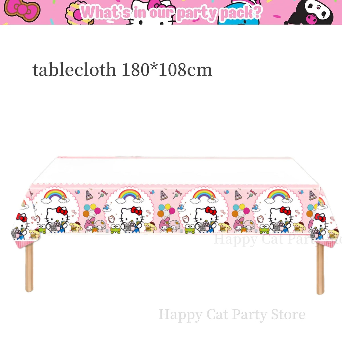 Kit de hello kitty para decoração de festa de aniversário de Kitt - 217 peças, incluindo top