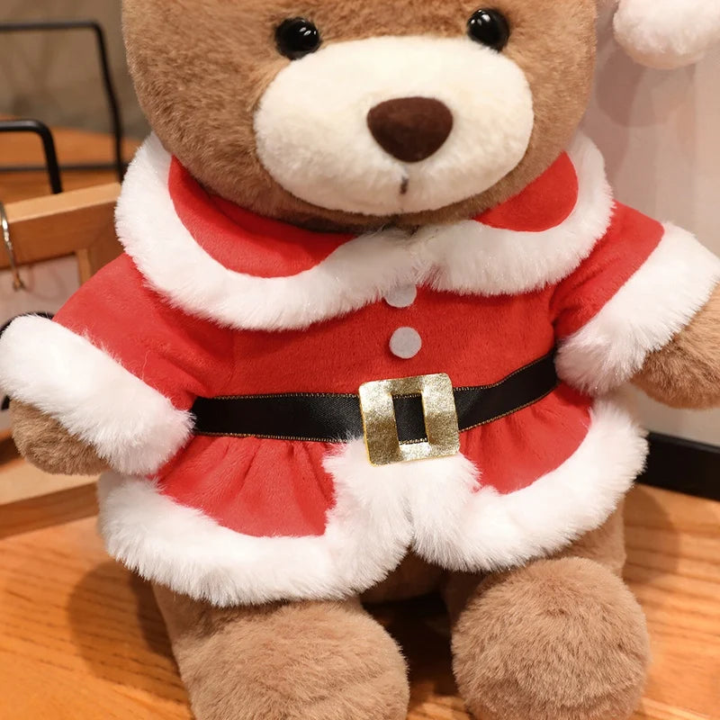 Urso de Pelúcia de Natal em Xadrez Tartan, Grande Urso Marrom