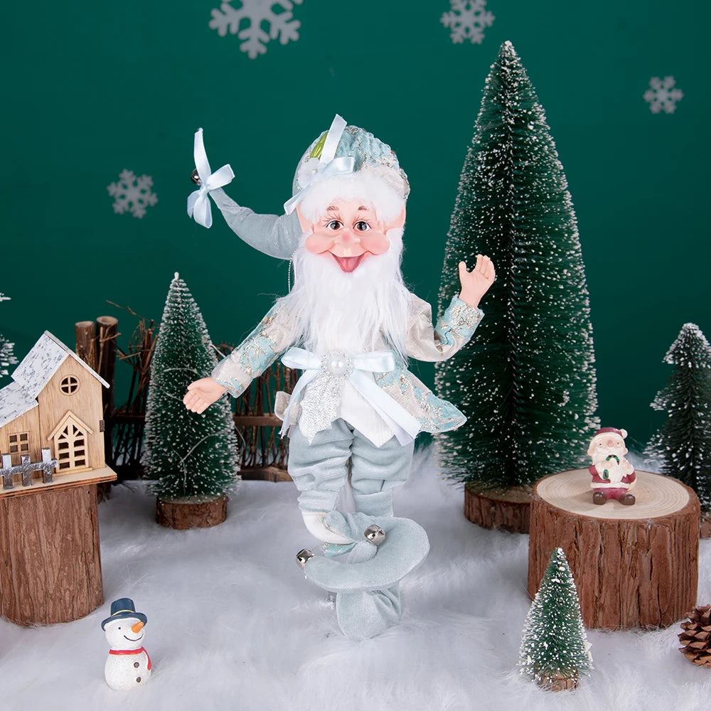 Enfeite Elfo Verde e Vermelho 45cm e 55cm Merita, Personagens Natalinos para Decoração