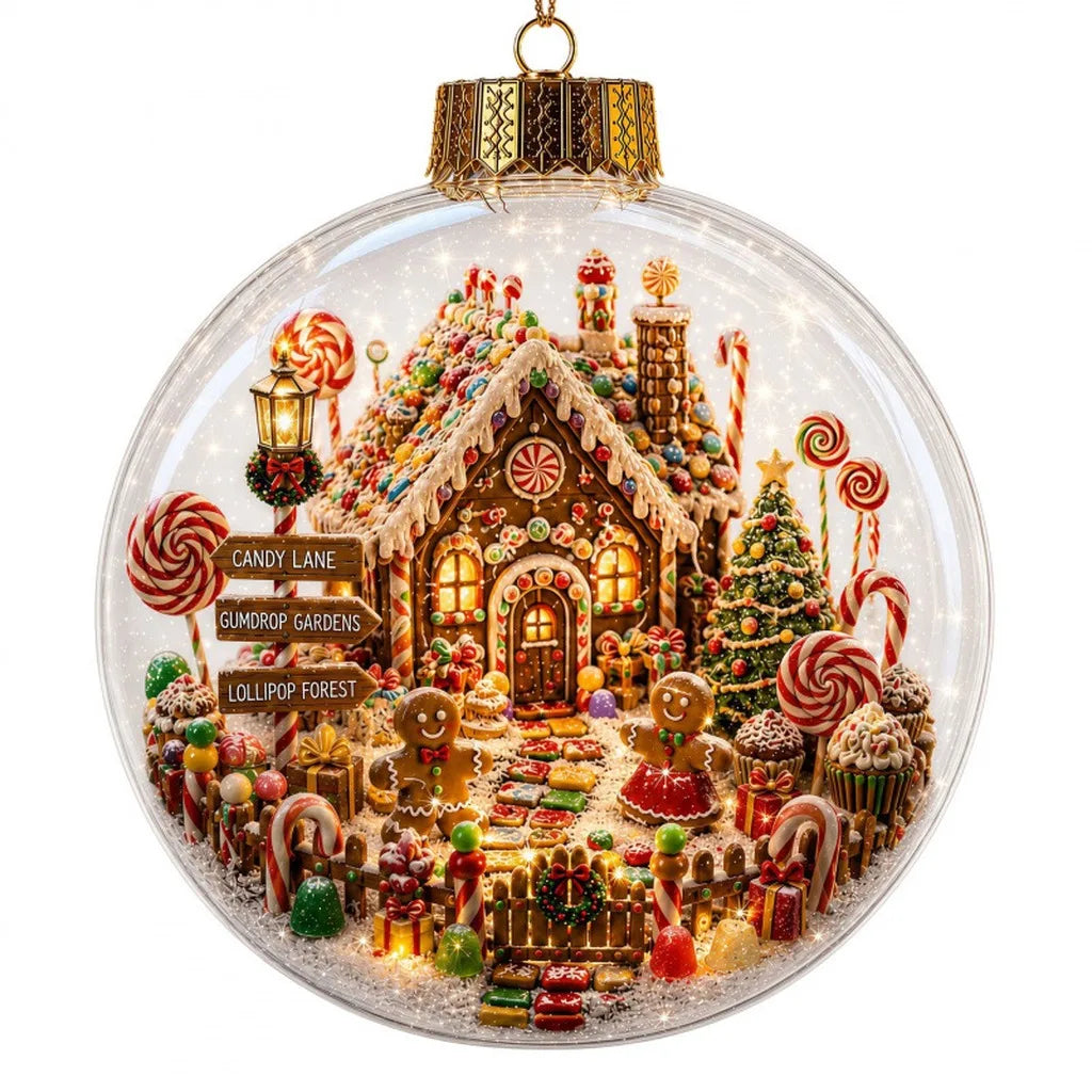 Bola de Natal Acrílica Transparente Iluminada (com Cerca de 8cm a 10cm), Enfeite de Natal Tipo Bola de Natal