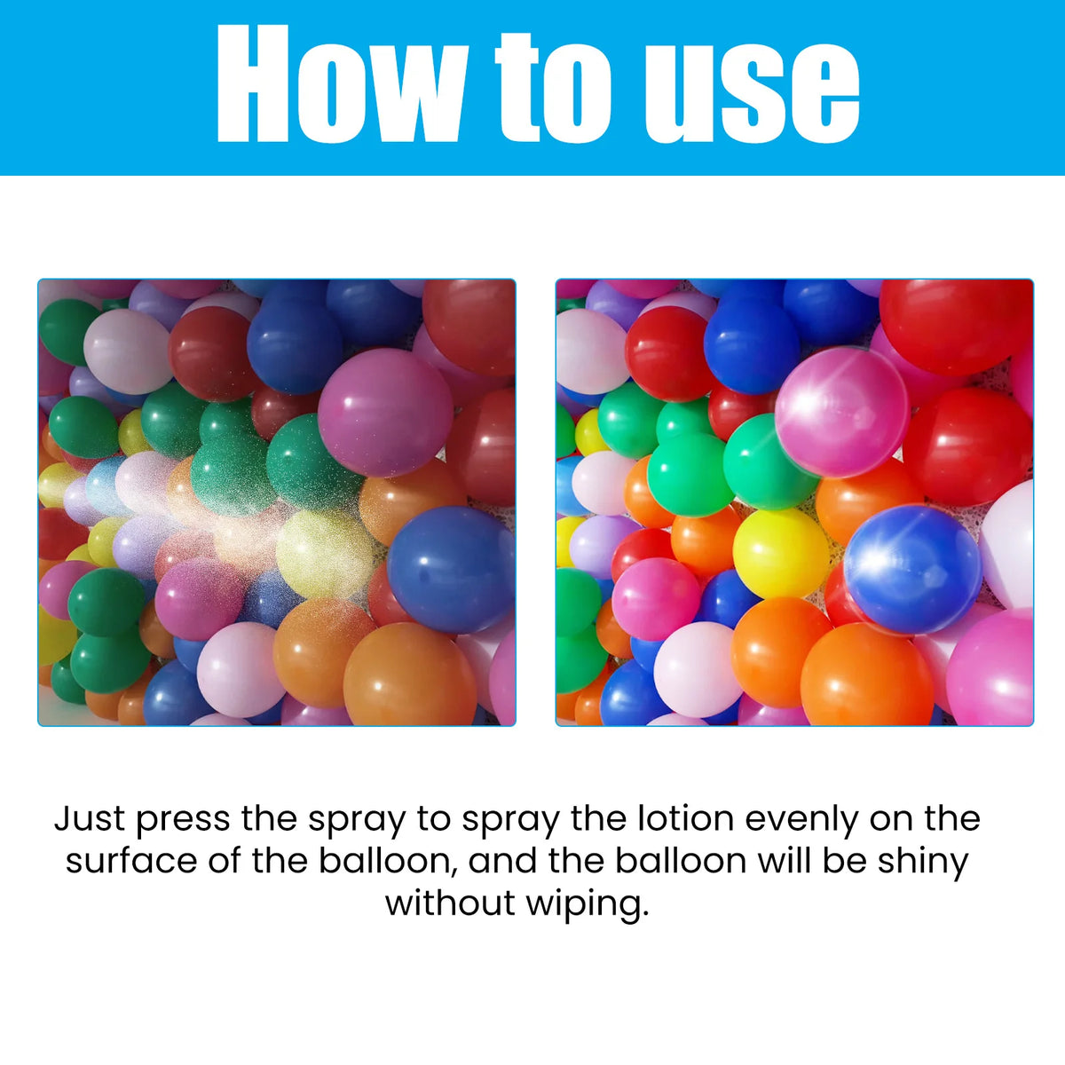 Spray alto brilho – brilho balão, brilho para balões látex, brilho instantâneo longa duração
