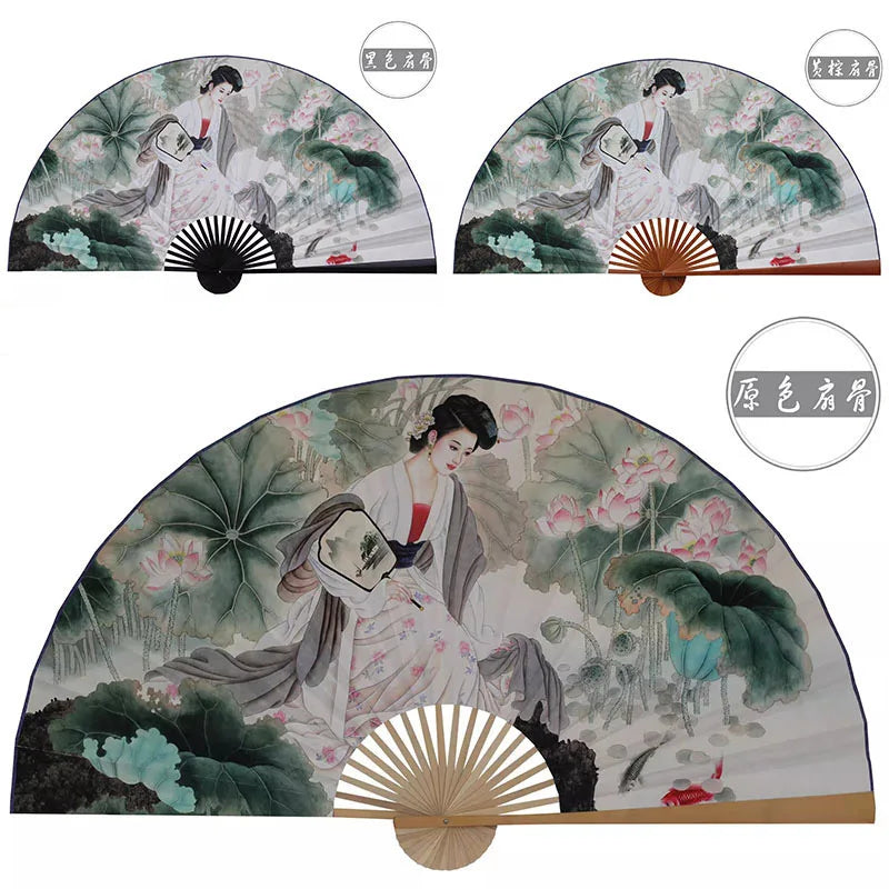 Grande Leque Pendurado, Decoração de Parede de Fundo, Leque Pendurado Artesanal