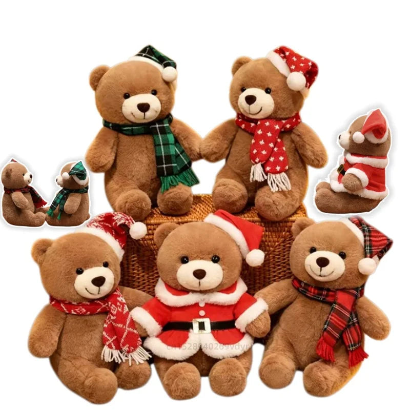 Urso de Pelúcia de Natal em Xadrez Tartan, Grande Urso Marrom