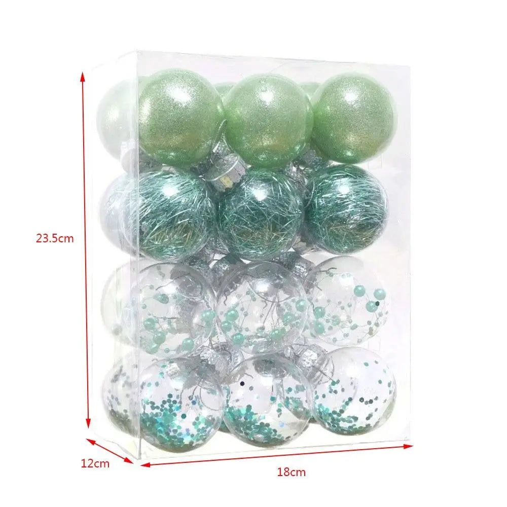 kits de Bolas Natal Inquebráveis (Geralmente com 24 Unidades de 4 cm), Feitas de Plástico Resistente