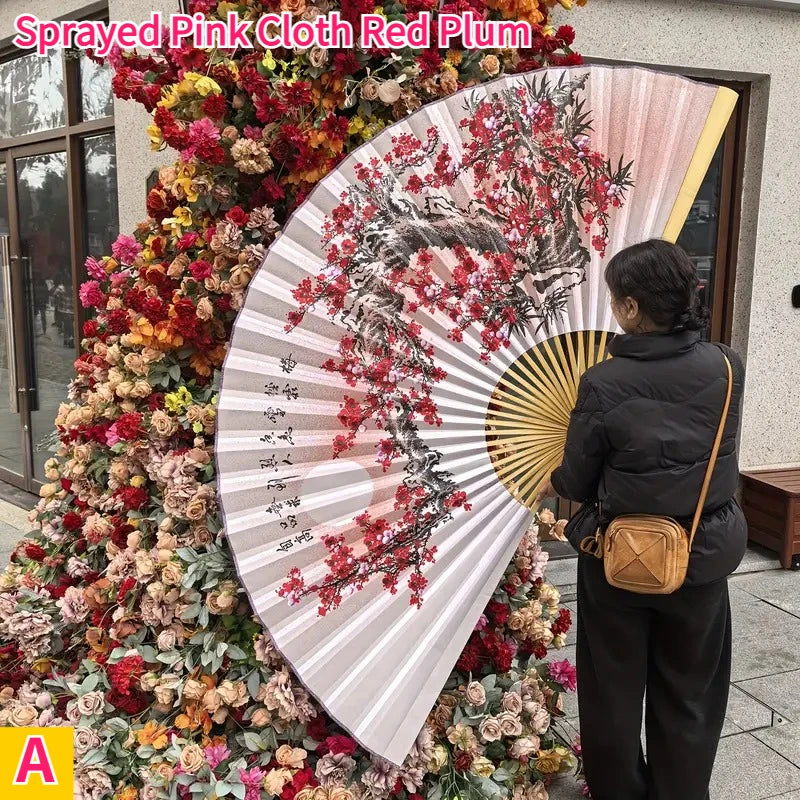 Leques mão dobrável desdobre, 63 Pol.160cm / 35.4 Pol.*90cm, Dobrável Cor Vermelho