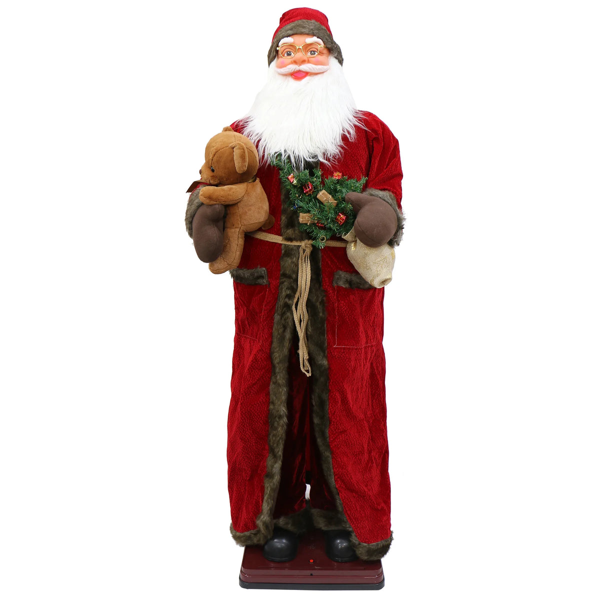 Boneco Papai Noel de Shopping Decoração 1.8 metros e Papai Noel Musical com Saxofone