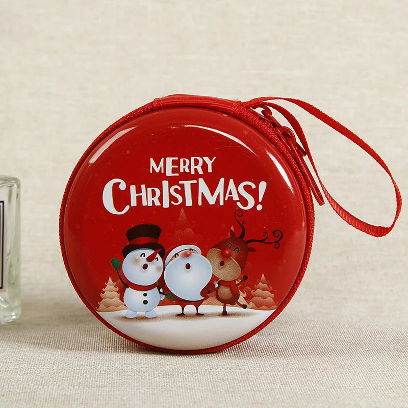 Porta-Moedas de Natal, Caixa de Lata, Recipientes de Armazenamento e Mini Lata Decorativa Natalina