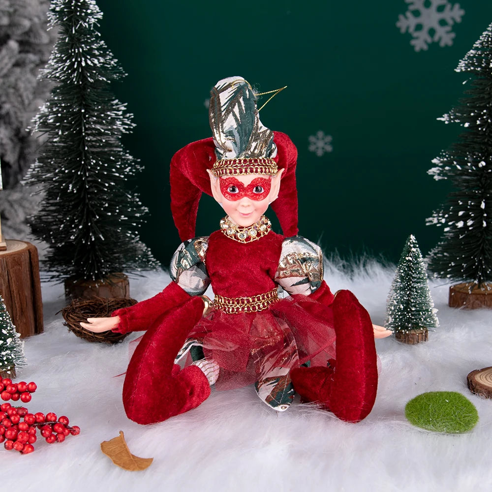 Fada do País das Maravilhas do Inverno de Natal, Grande - 45cm, Palhaço de Natal Decorativo