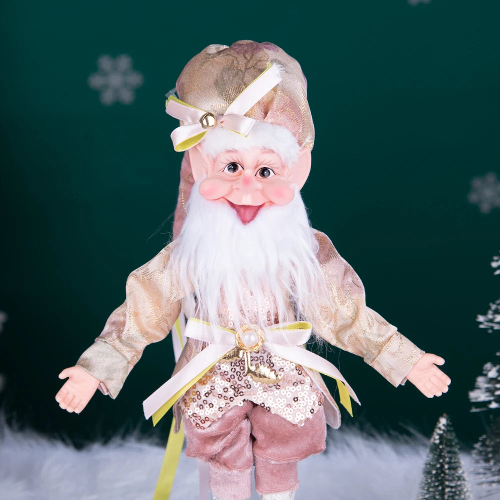 Enfeite Elfo Verde e Vermelho 45cm e 55cm Merita, Personagens Natalinos para Decoração