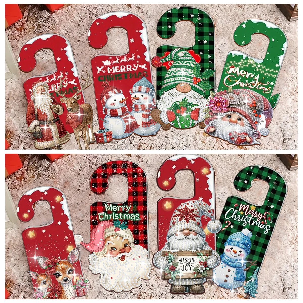 Placa Decorativa Acrílico Presente Natal 1 Peça/Conjunto Suporte para Pingente com Pedra
