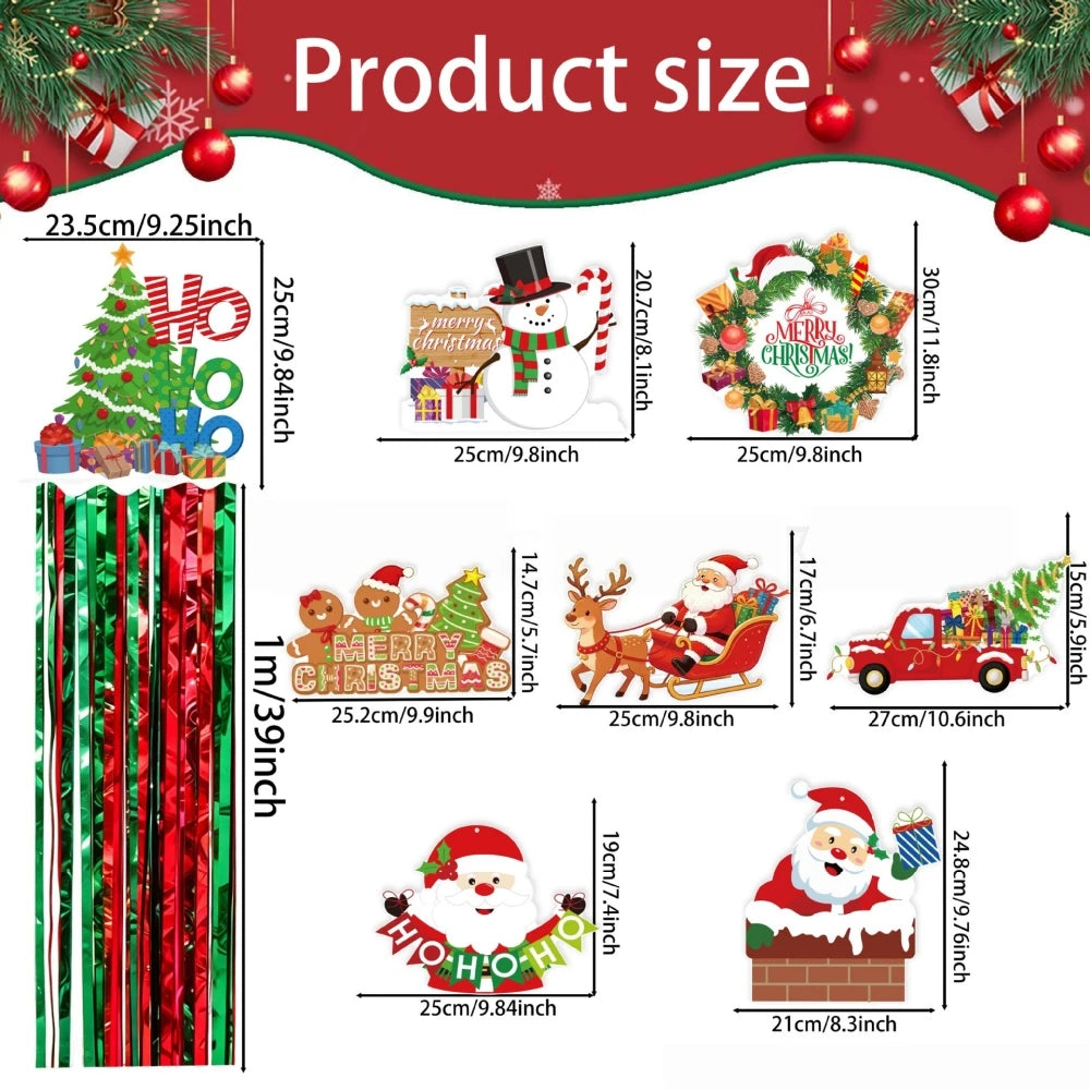 kit de Decoração Pingente Teto Fitas Metal Alumínio Pendente de Natal com Franjas Metalizadas