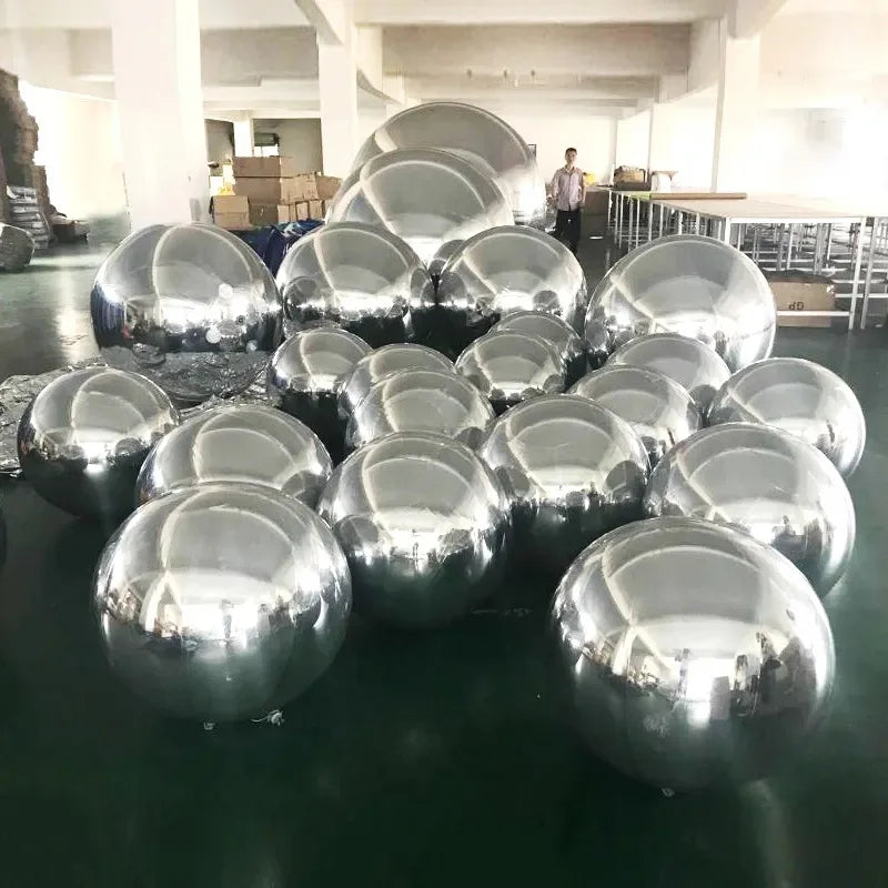 Bola de espelhos para shopping Bola de espelhos inflável, balão gigante espelhado prateado
