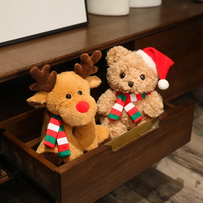Urso de Pelúcia de Natal com Chapéu Presente de Natal para Pelúcia, Urso de Pelúcia