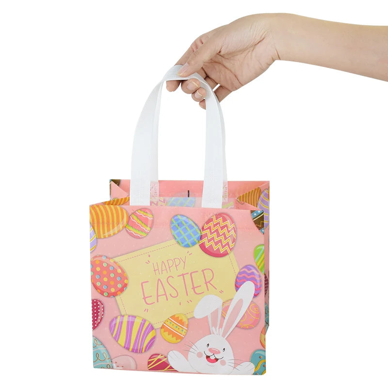 Sacola da Páscoa pacote c/ 1 sacos de presente Feliz Páscoa com alças – Saco reutilizável