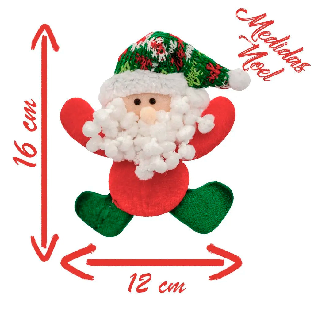 Enfeite Árvore Natal Pendente Papai Noel Xadrez 1 Peça 16cm Ornamento Papai Noel Natalino