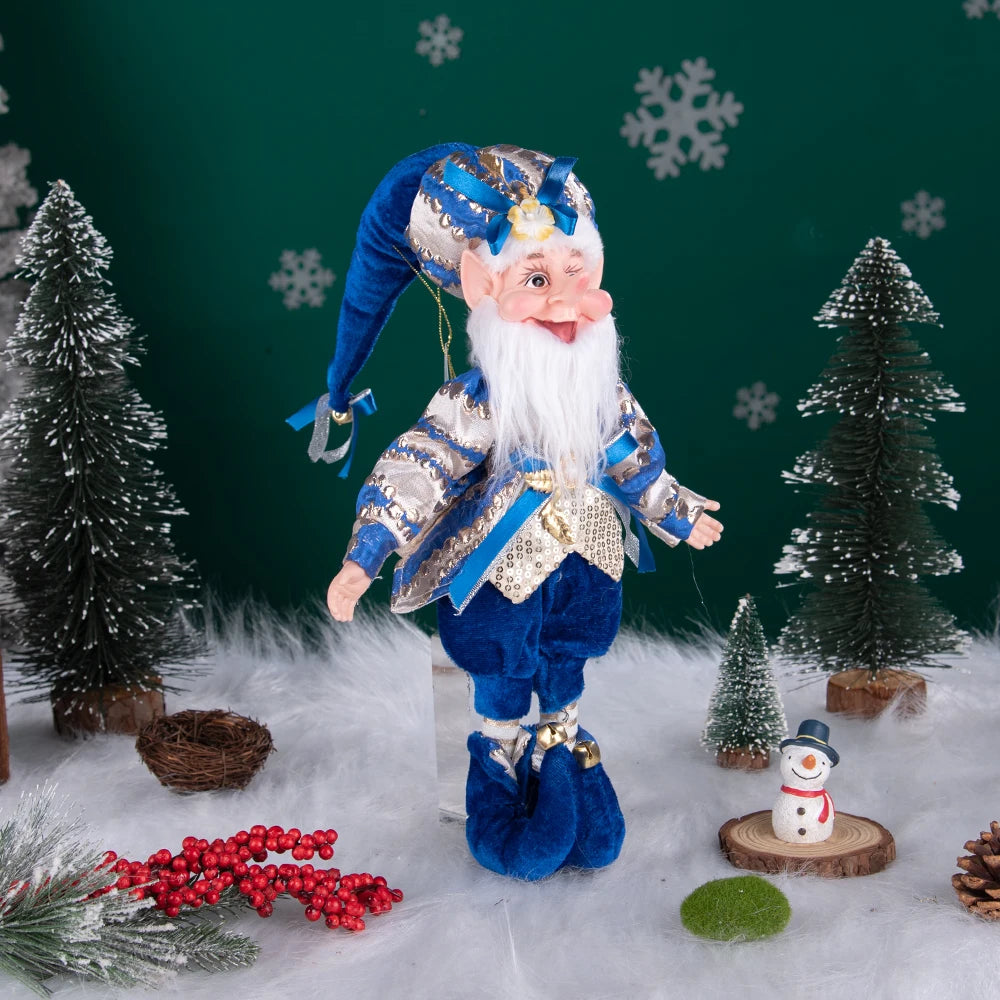 Enfeite Elfo Verde e Vermelho 45cm e 55cm Merita, Personagens Natalinos para Decoração