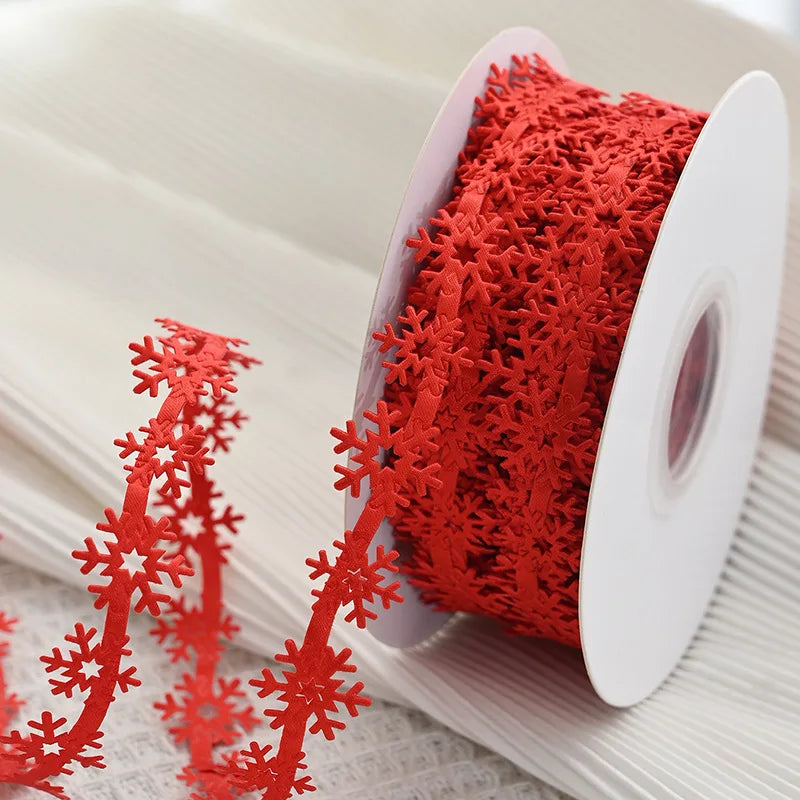 Fita 4 Cores Rolos Flocos de Neve de Natal Presente de Fitas de Natal Decoração Colorido 10M