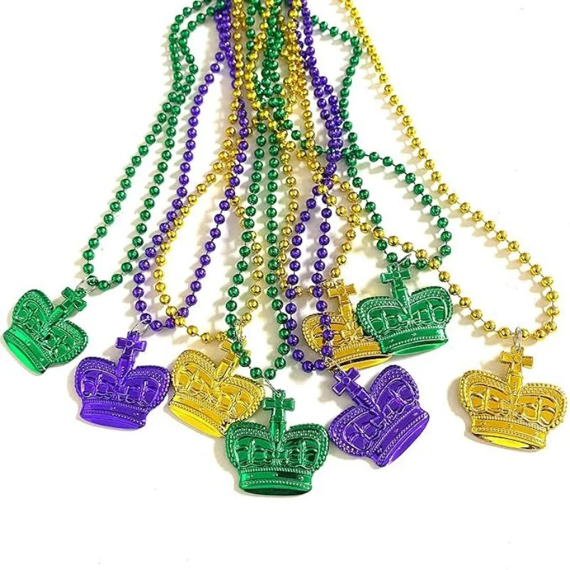 Colares de Miçangas Metálicas do Carnavalesco (Carnaval), usados festas, Desfiles e Fantasias nas Cores Roxo