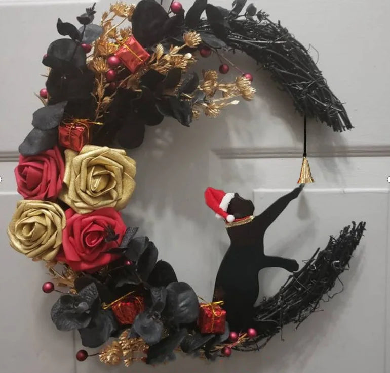 Guirlanda de Halloween Guirlandas 14 Polegadas para Decoração Bruxa na Porta Pendura