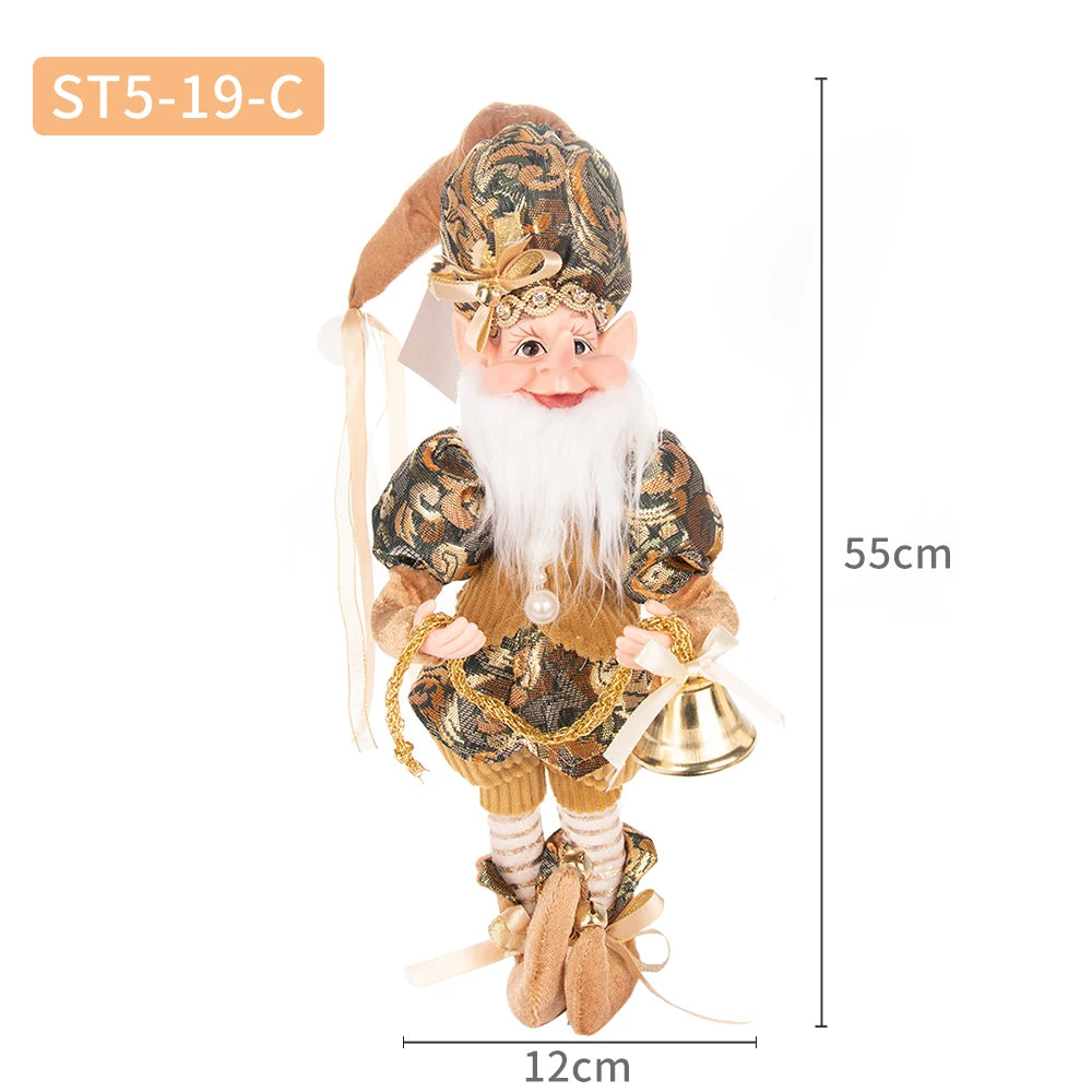 Enfeite Elfo Verde e Vermelho 45cm e 55cm Merita, Personagens Natalinos para Decoração