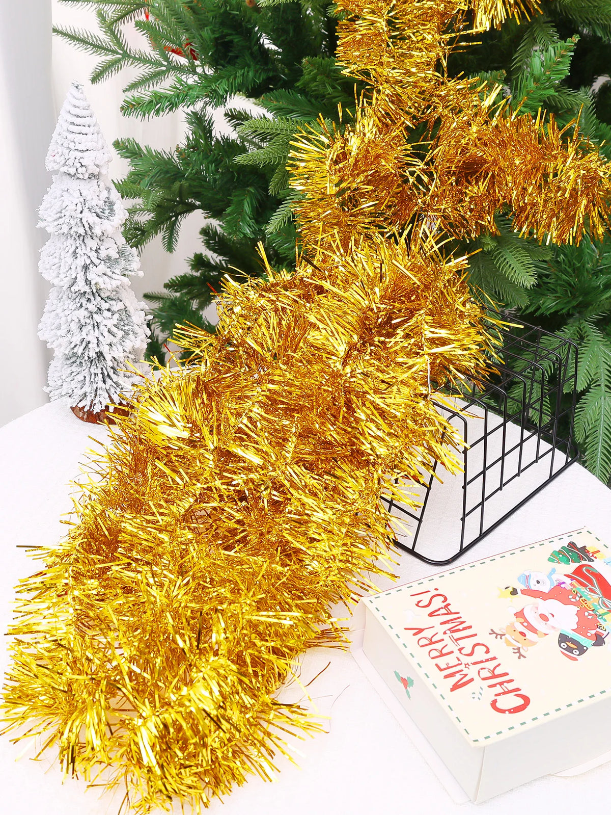 Guirlanda Colorida de Natal 15 jardas (45 pés) comprimento comercial grosso papel alumínio