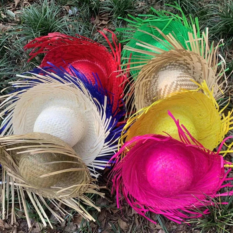 Chapéu Caipira De Palha Desfiado Para Festa Junina Aprox.55-60cm/21,65-23,62 polegadas